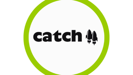 catch logo black and white