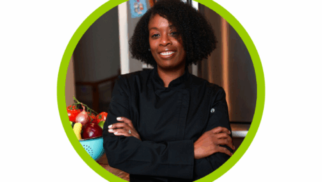 Tabitha Perry-Farmakis from Beneficial Nutrition, LLC in a kitchen, arms crossed, smiling