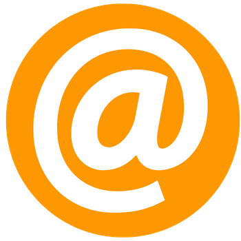 orange circle icon with @ inside