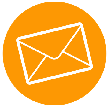 orange circle icon with envelope inside