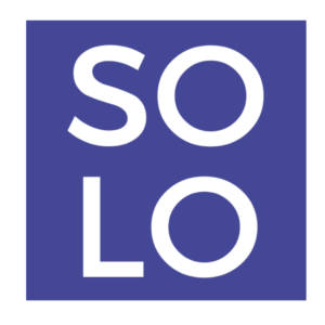 square blue and white solo health logo